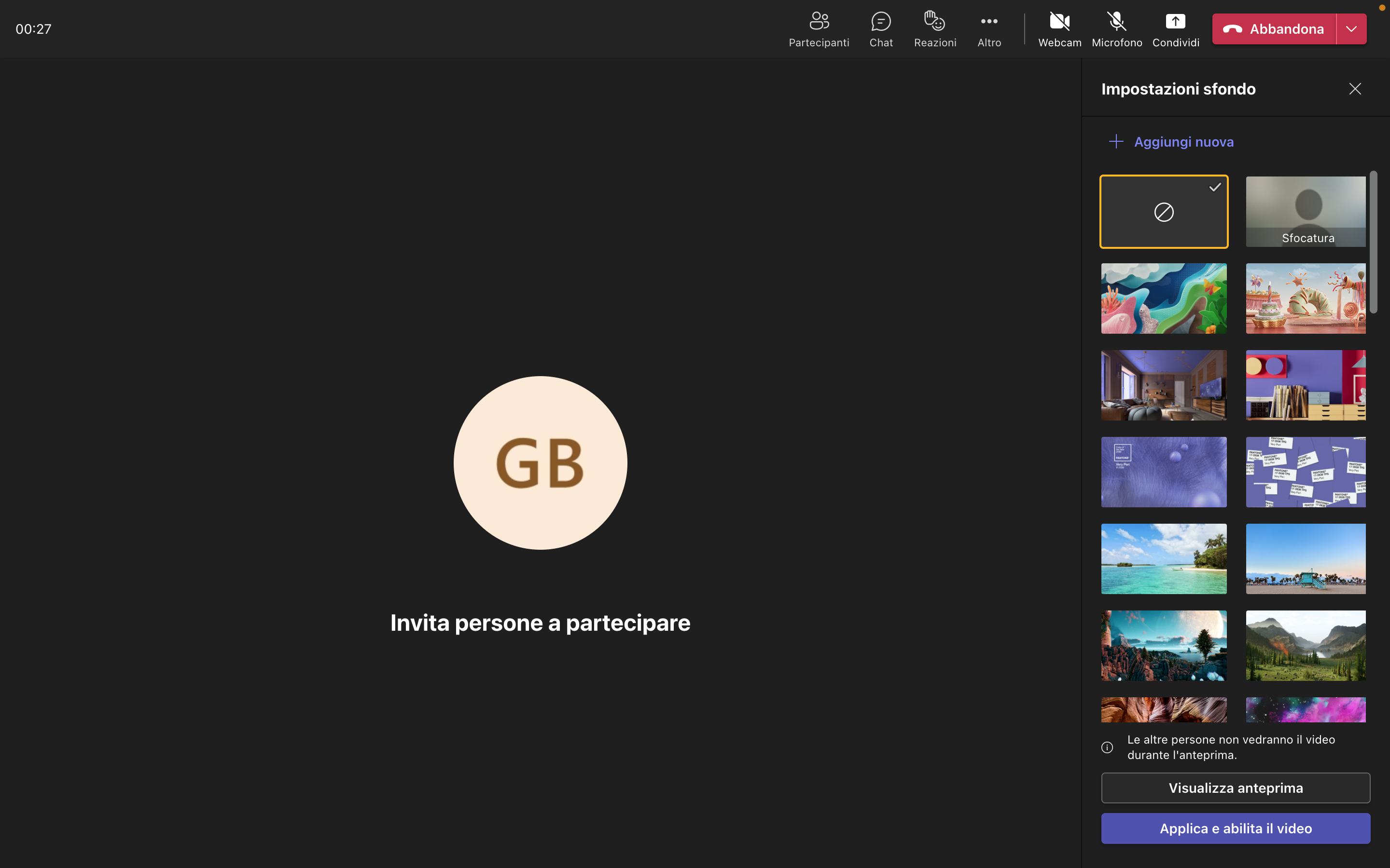 Sfondi su Teams Sfondi su Teams