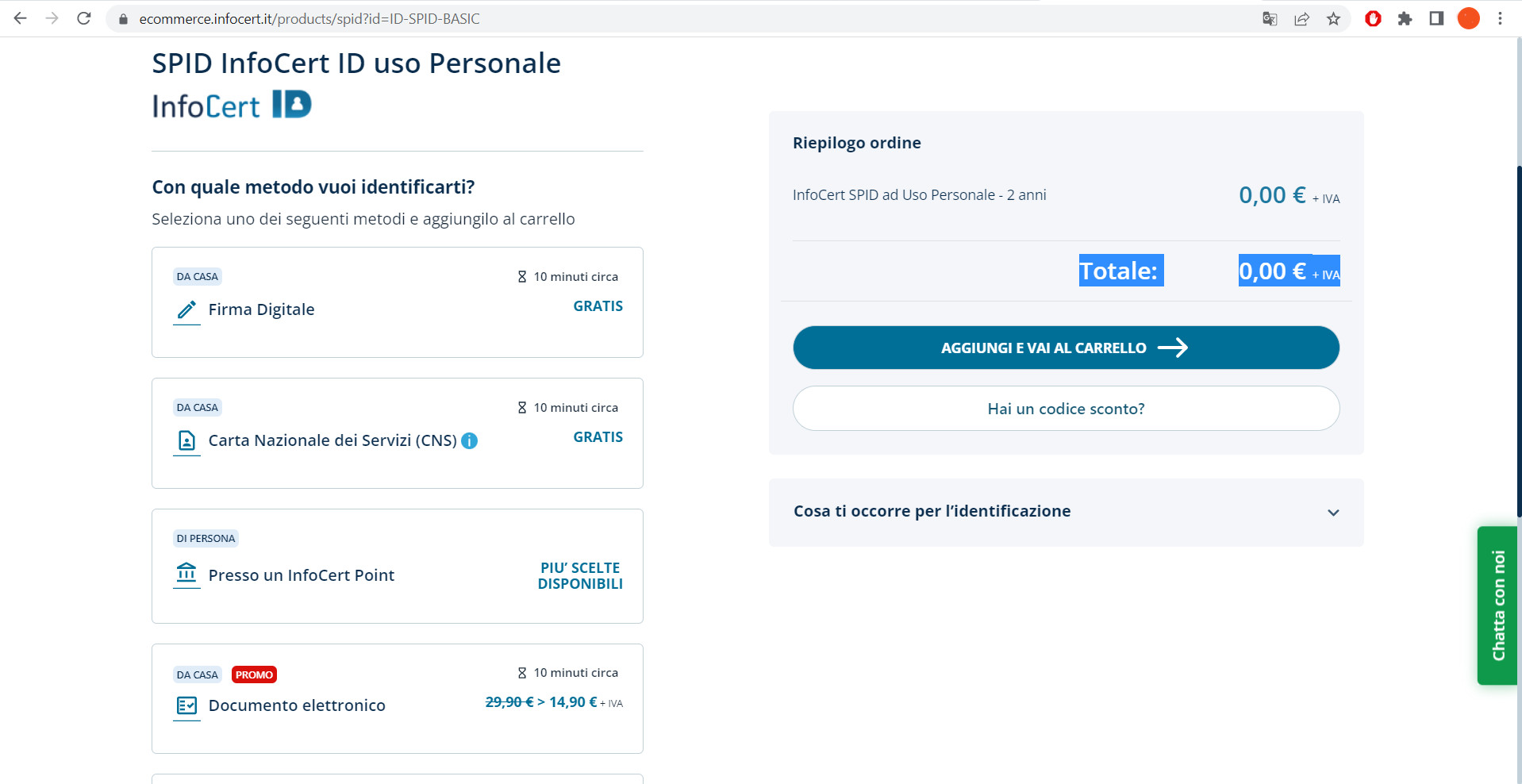Infocert Spid personale
