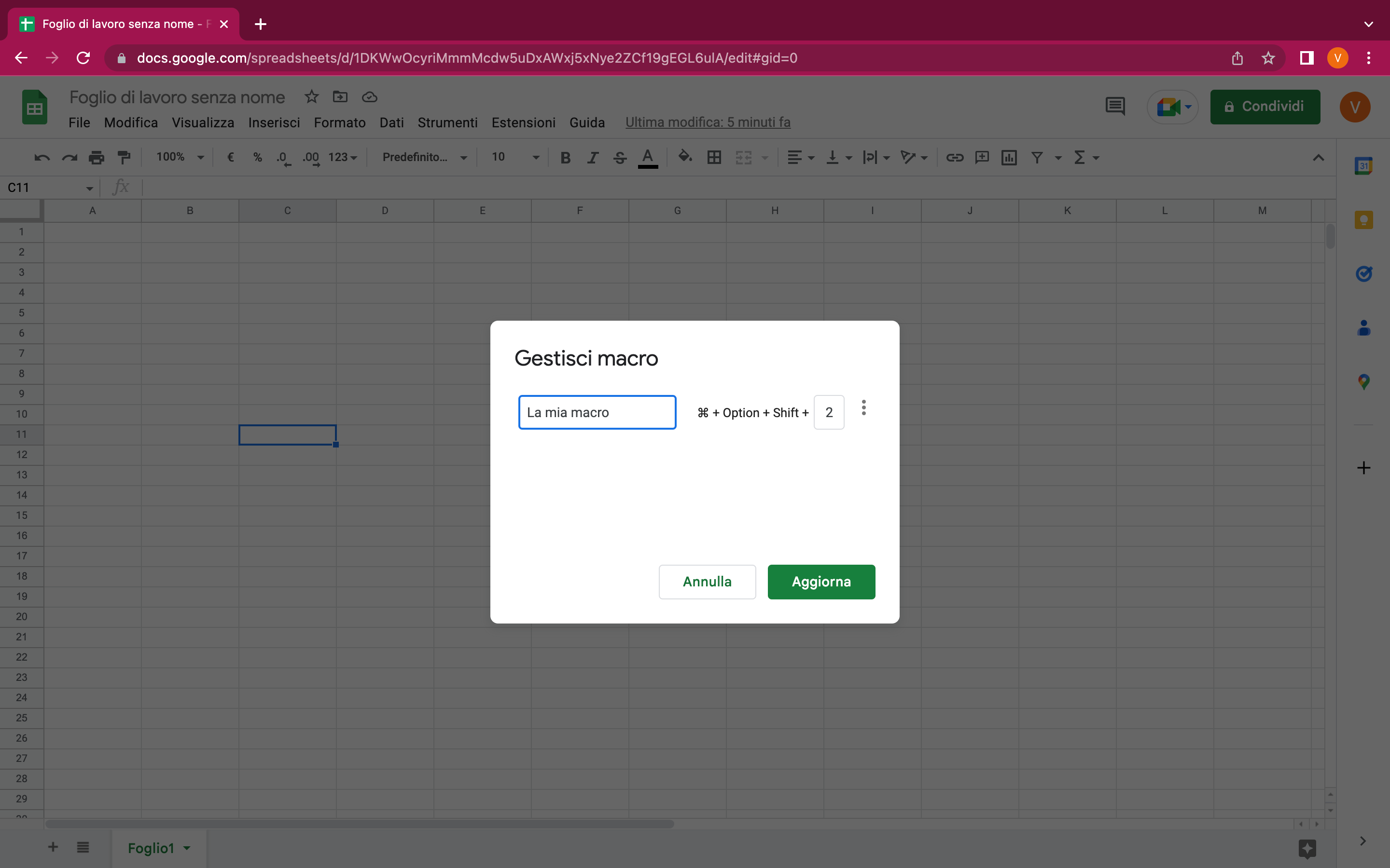 Fogli Google Fogli Google