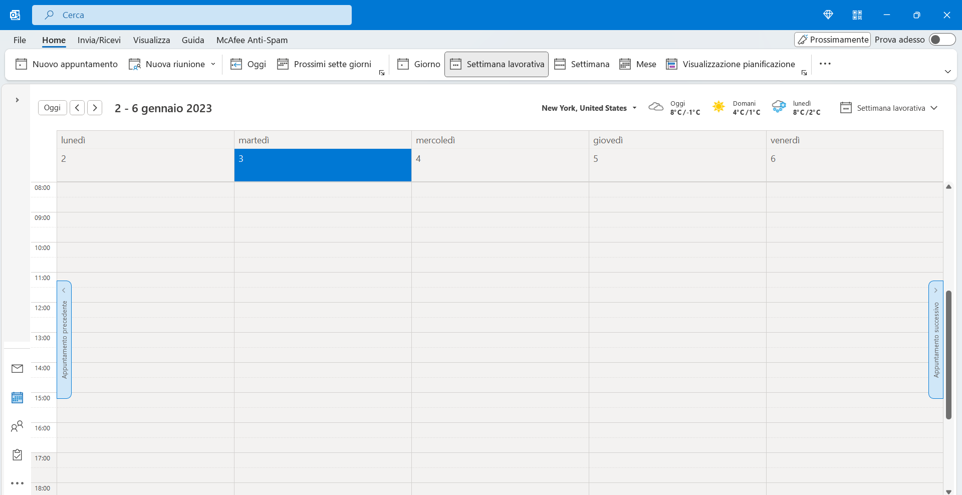 Outlook calendario