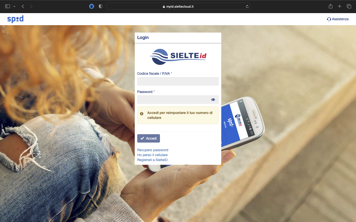 Sielte SPID recupero credenziali Sielte SPID recupero credenziali