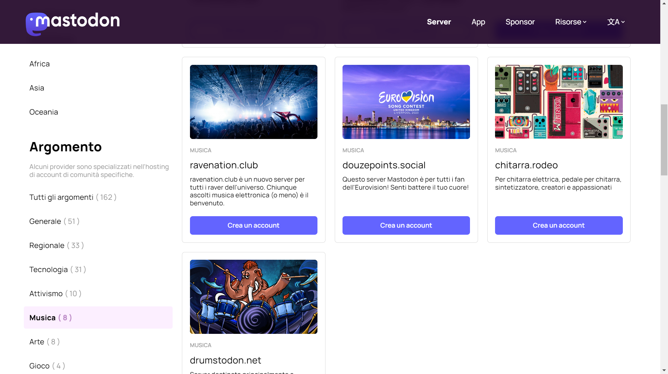 Mastodon scegliere un server Mastodon scegliere un server