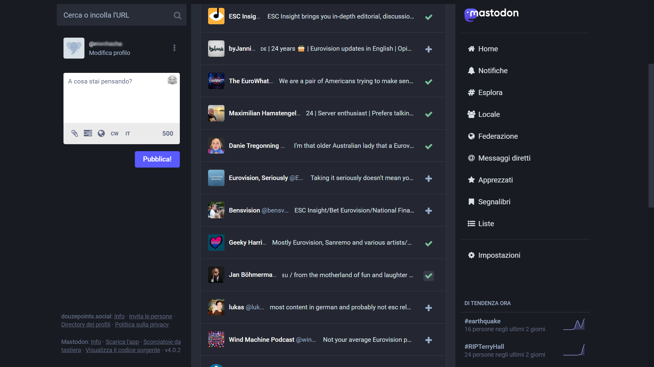 Interagire su Mastodon