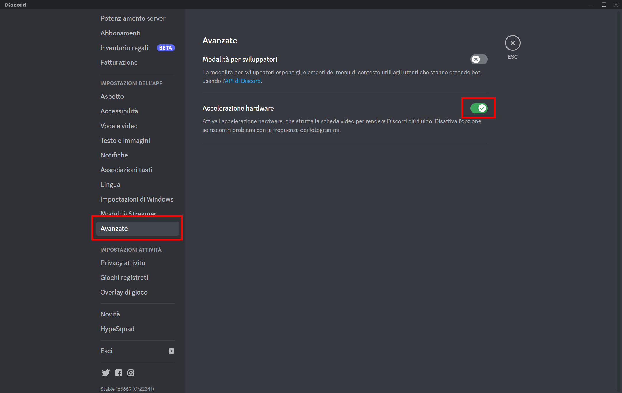 Schermata Discord