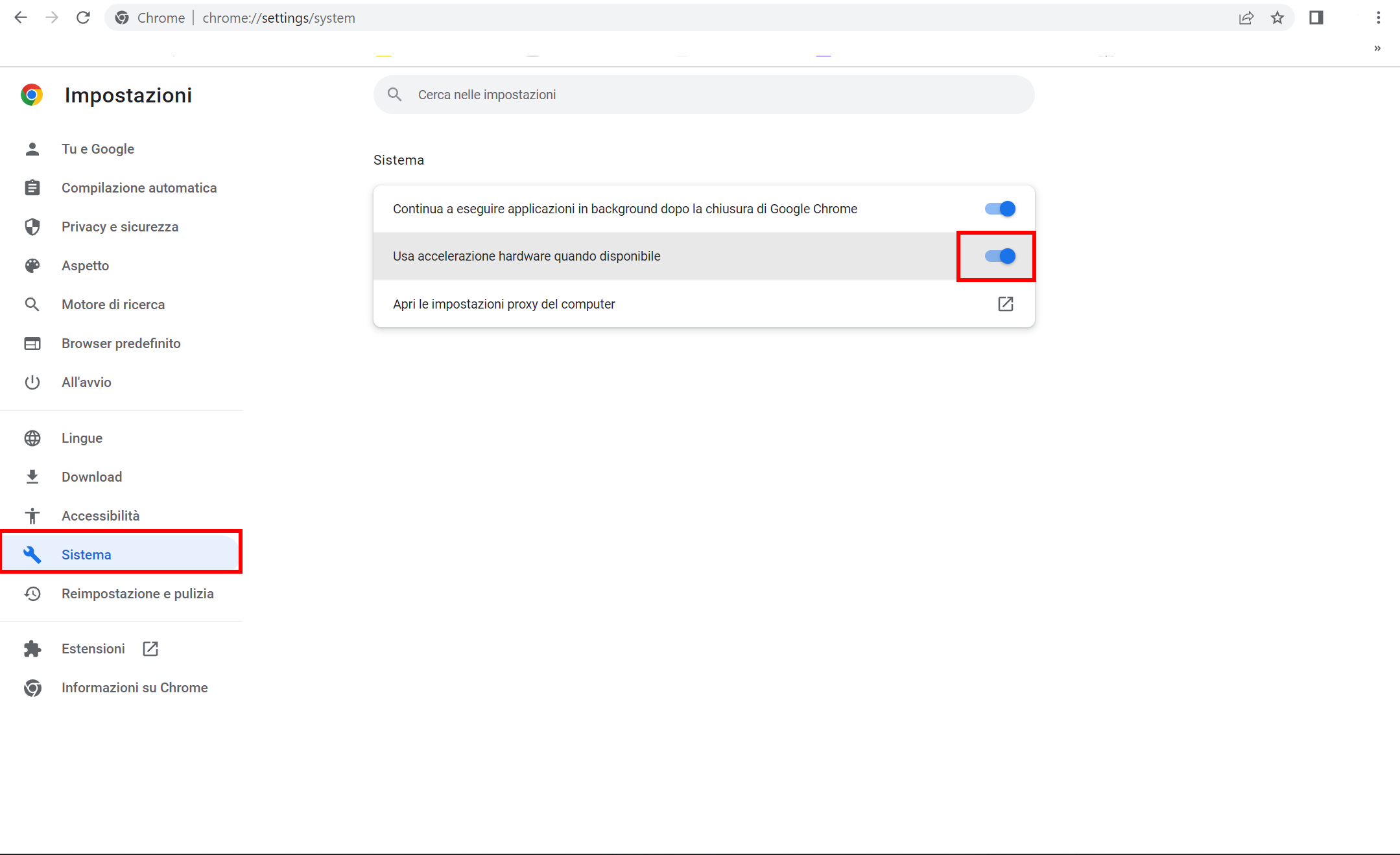 Schermata Chrome Schermata Chrome
