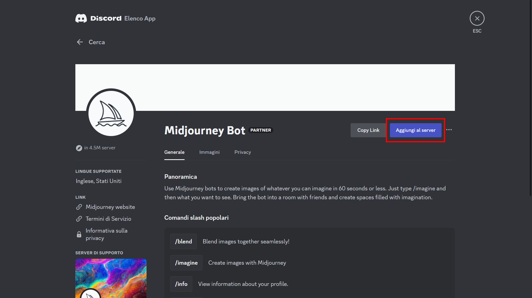 aggiungere l’app Midjourney Bot al server Discord aggiungere l’app Midjourney Bot al server Discord