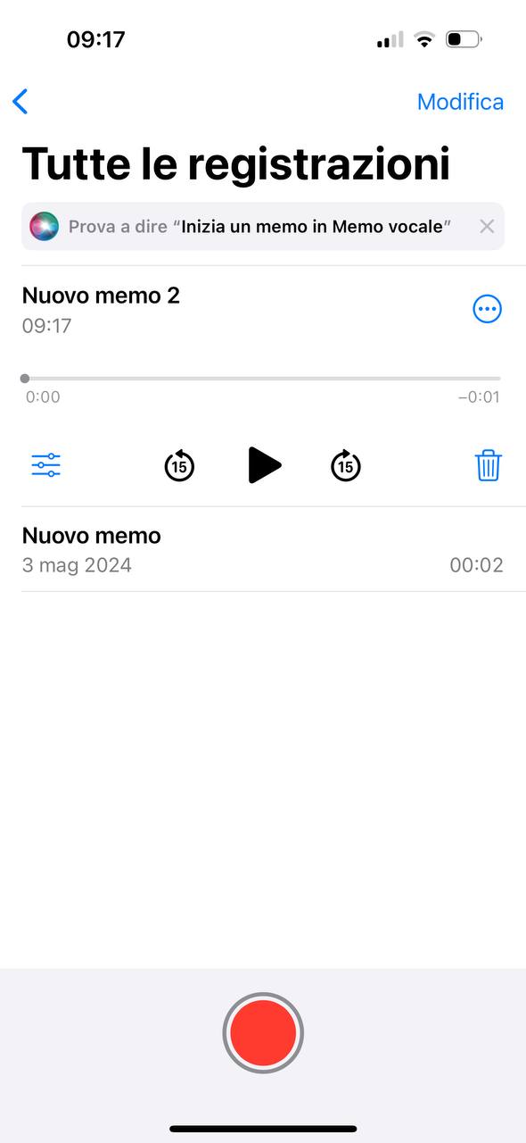 Memo vocali iphone Memo vocali iphone