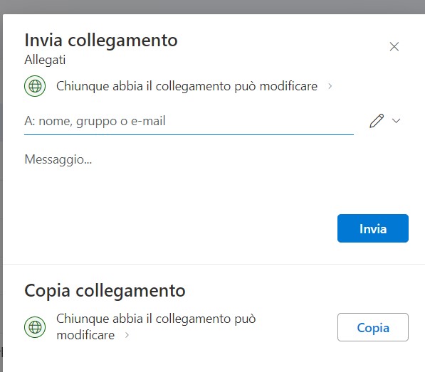 Condividere onedrive Condividere onedrive