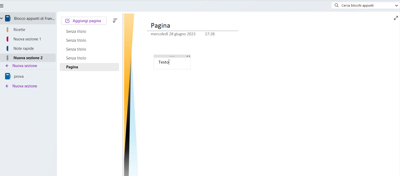 Personalizzazione delle note su OneNote