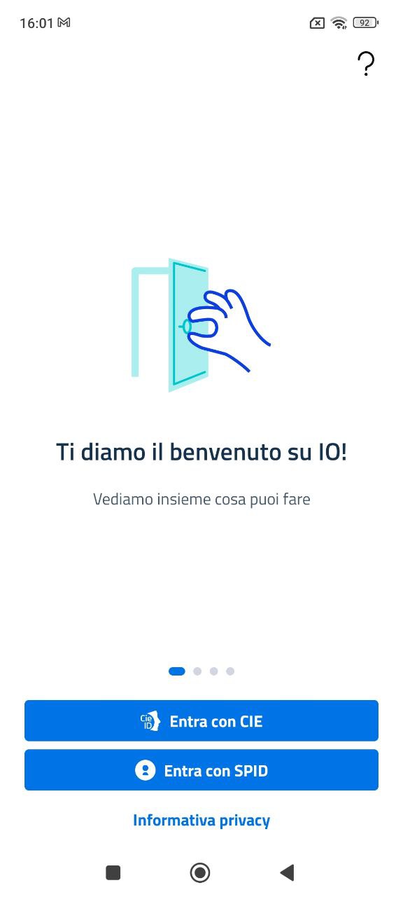 Come accedere all'app Io