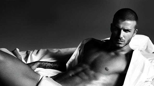 David Beckham in uno scatto di uno dei suoi tanti set fotografici