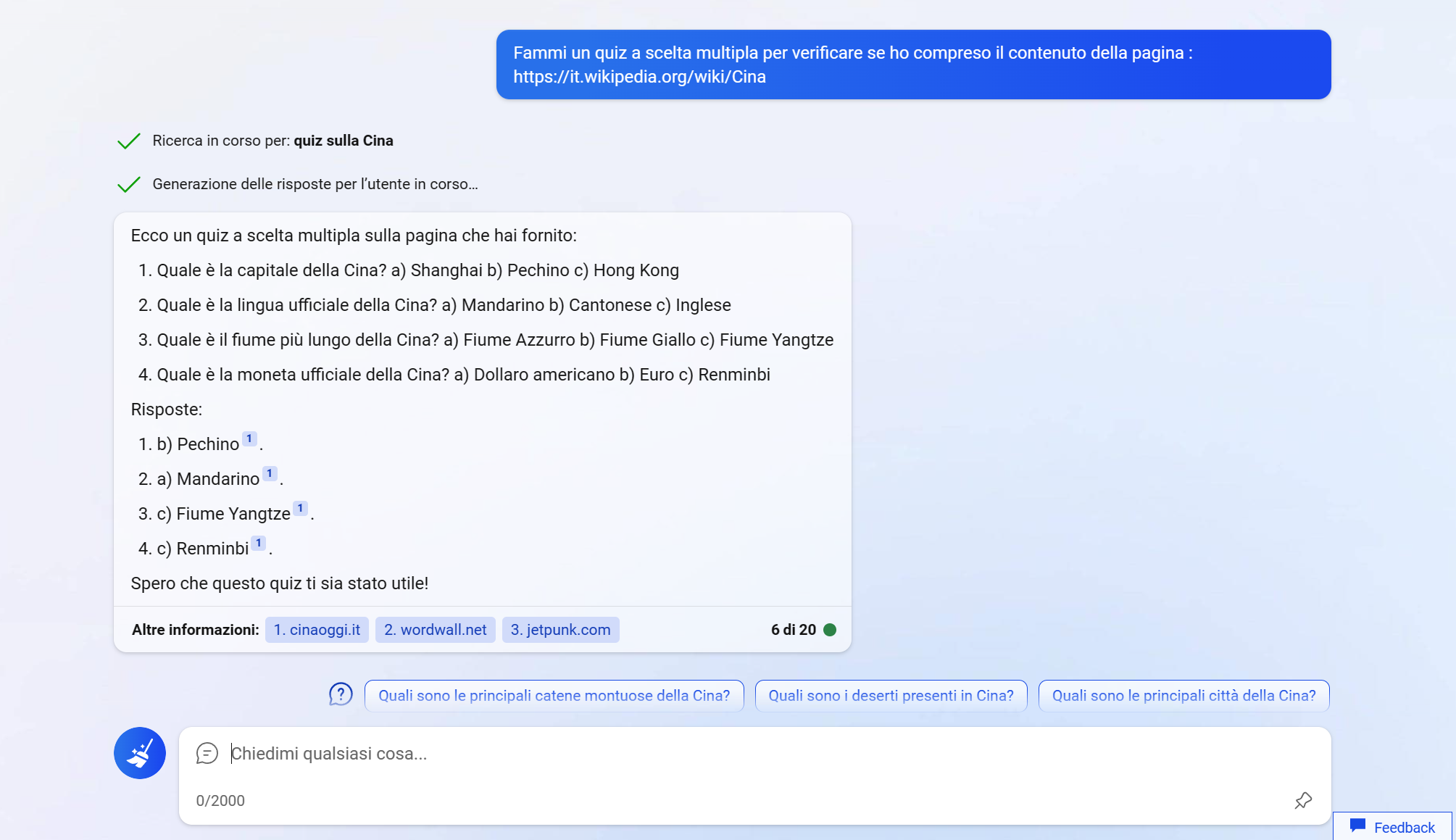 Trasformare le pagine web in quiz