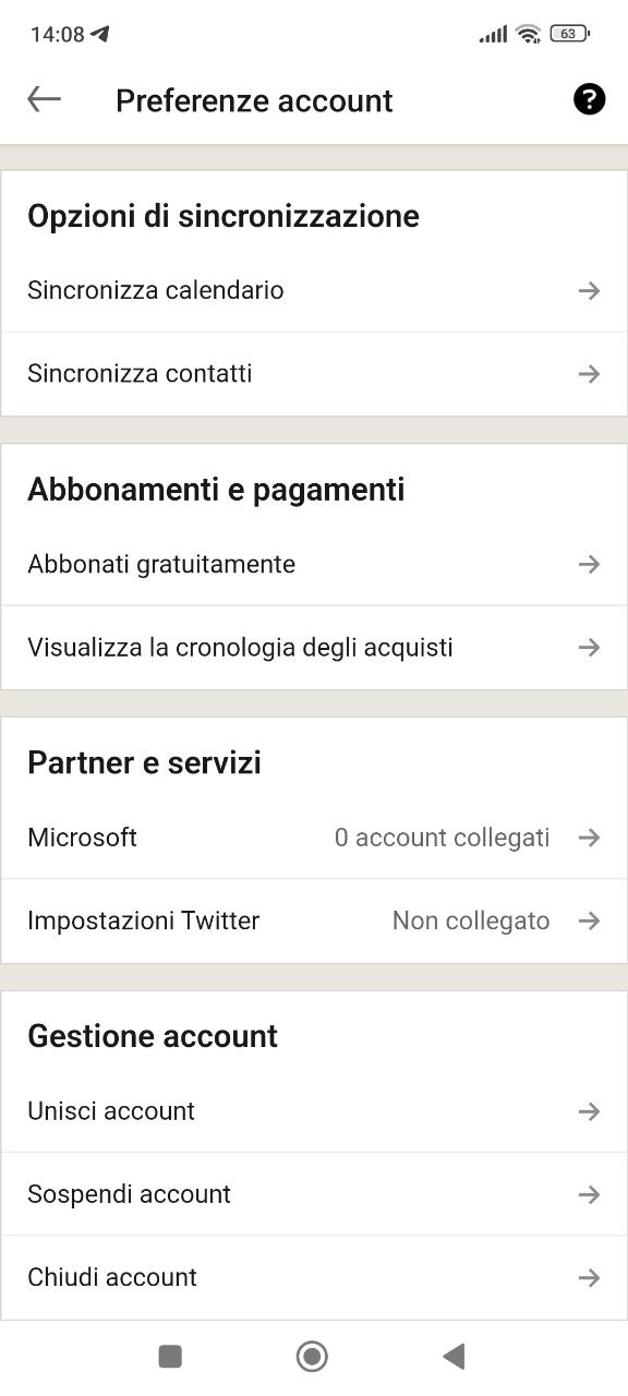 LinkedIn, impostazioni
