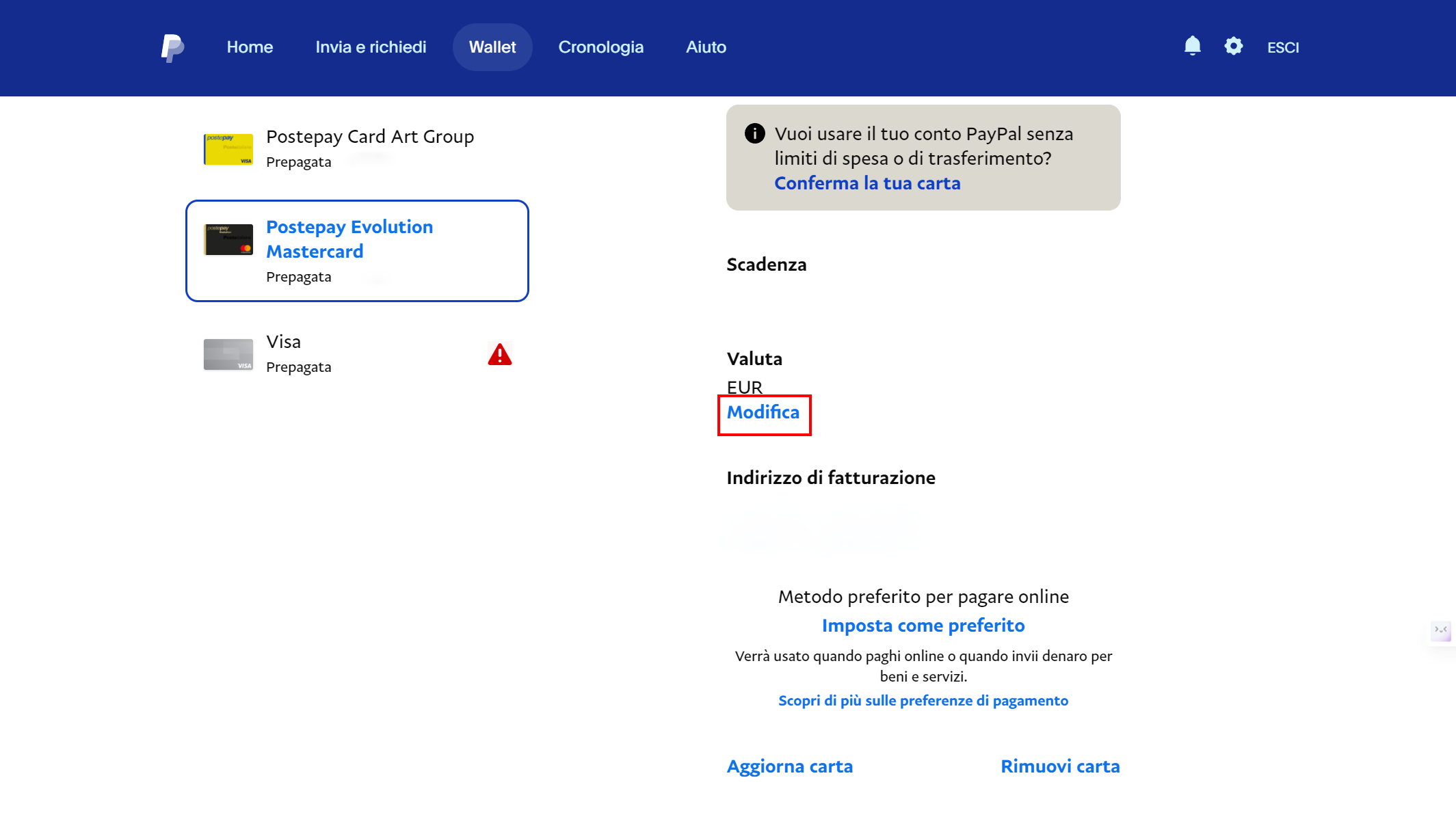 Paypal-cambio-valuta-carta