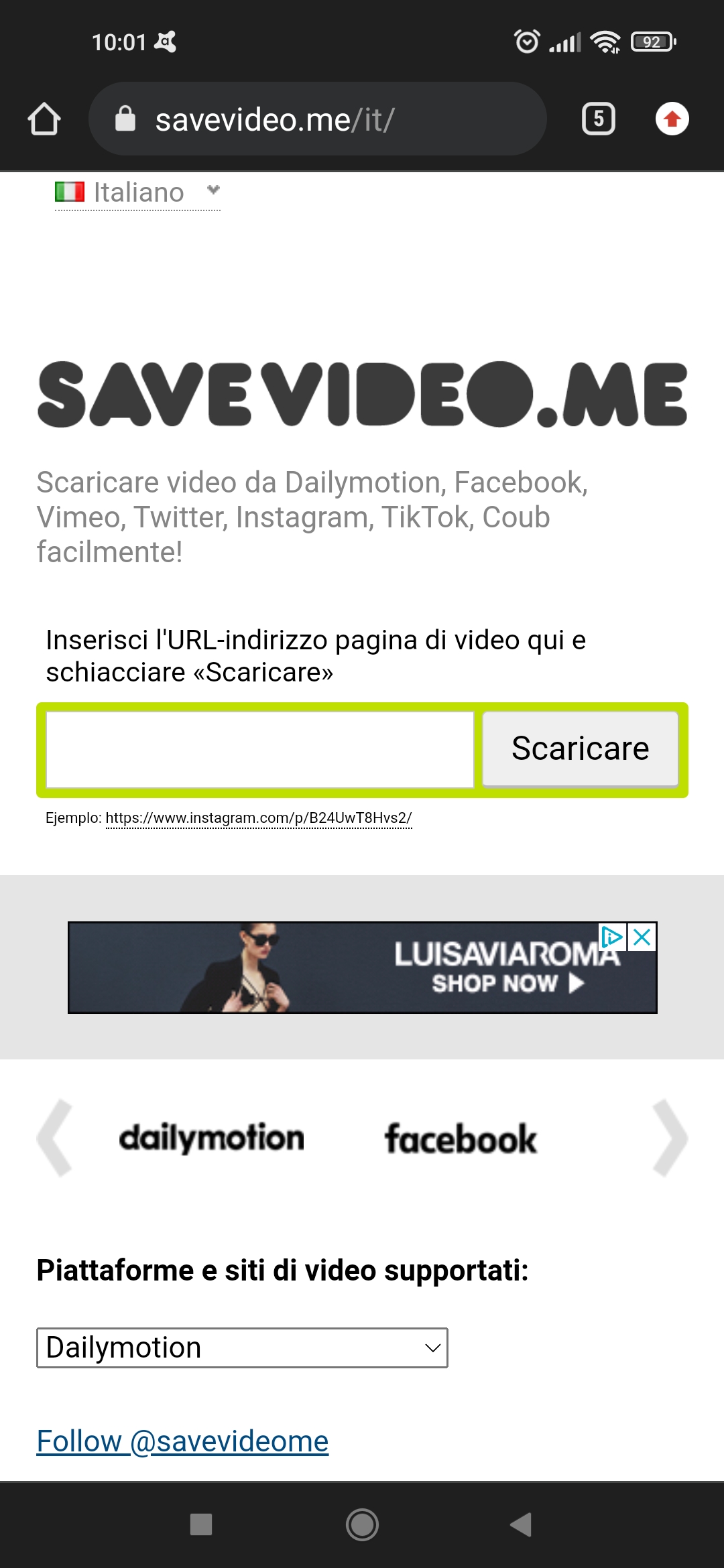 SaveVideo.me su Smartphone SaveVideo.me su Smartphone
