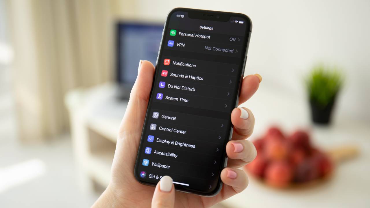 Iphone schermata impoostazioni