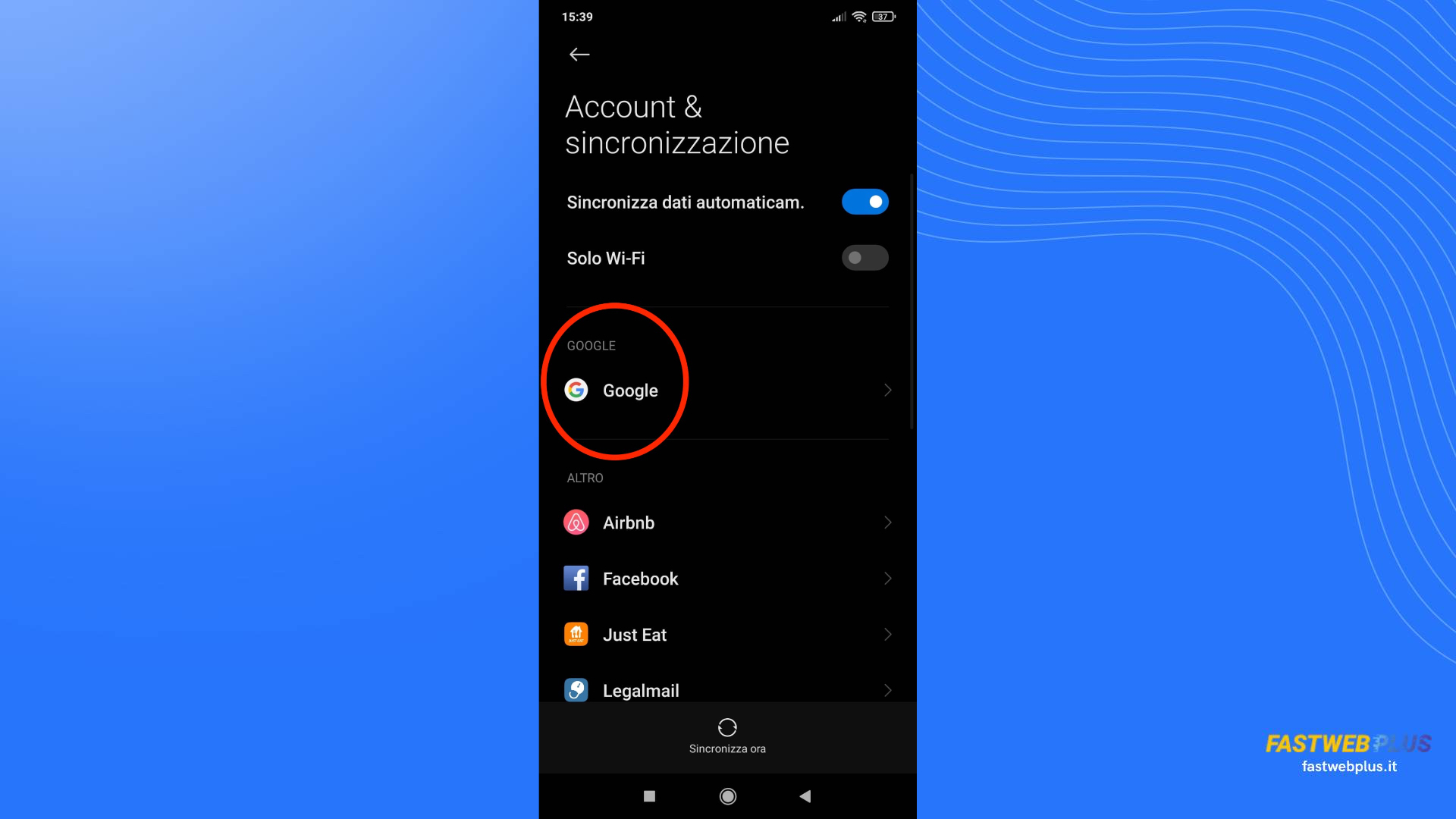 Come cambiare account Google su Android