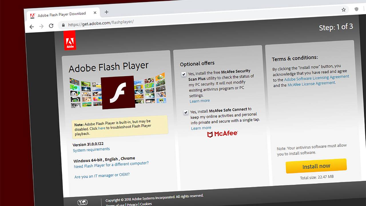 Adobe flash player sito