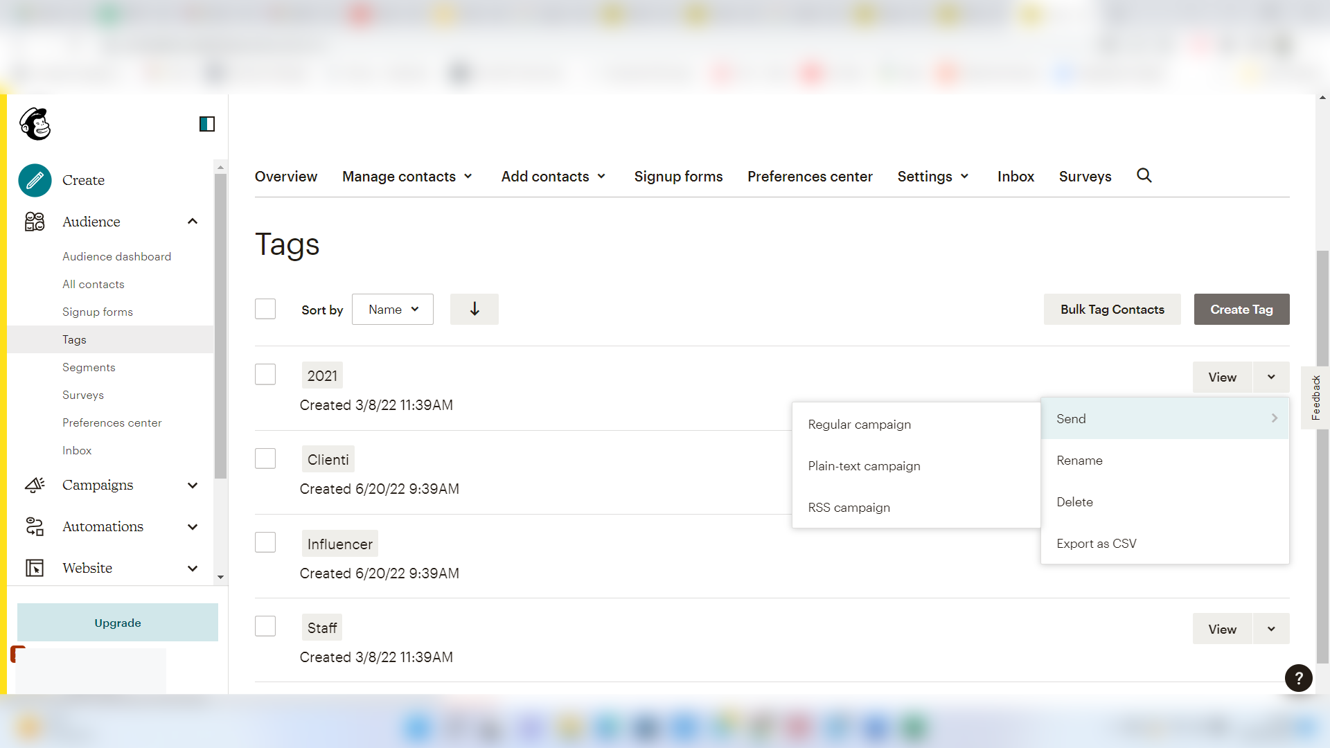 Mailchimp: come utilizzare i tag Mailchimp: come utilizzare i tag