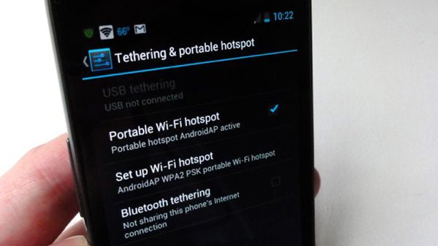 Le opzioni per il tethering di uno smartphone Android