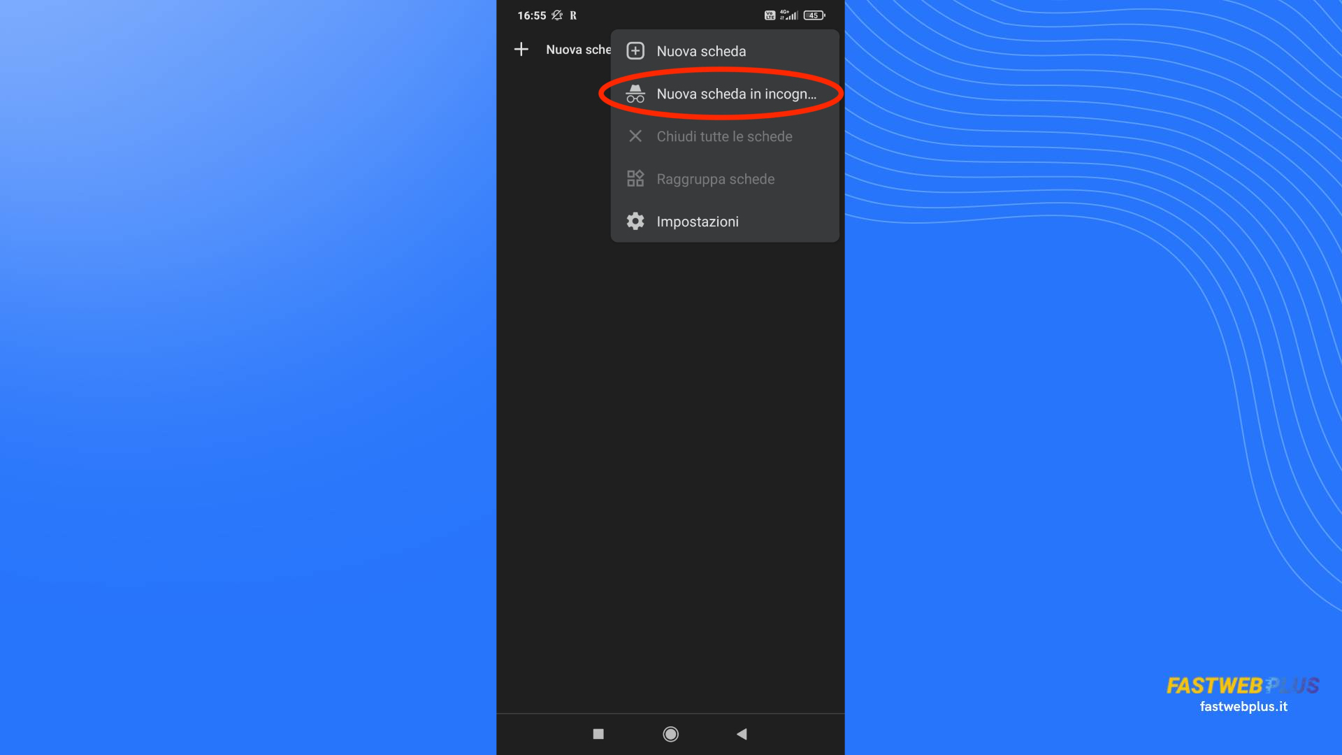 Navigazione in incognito su Android