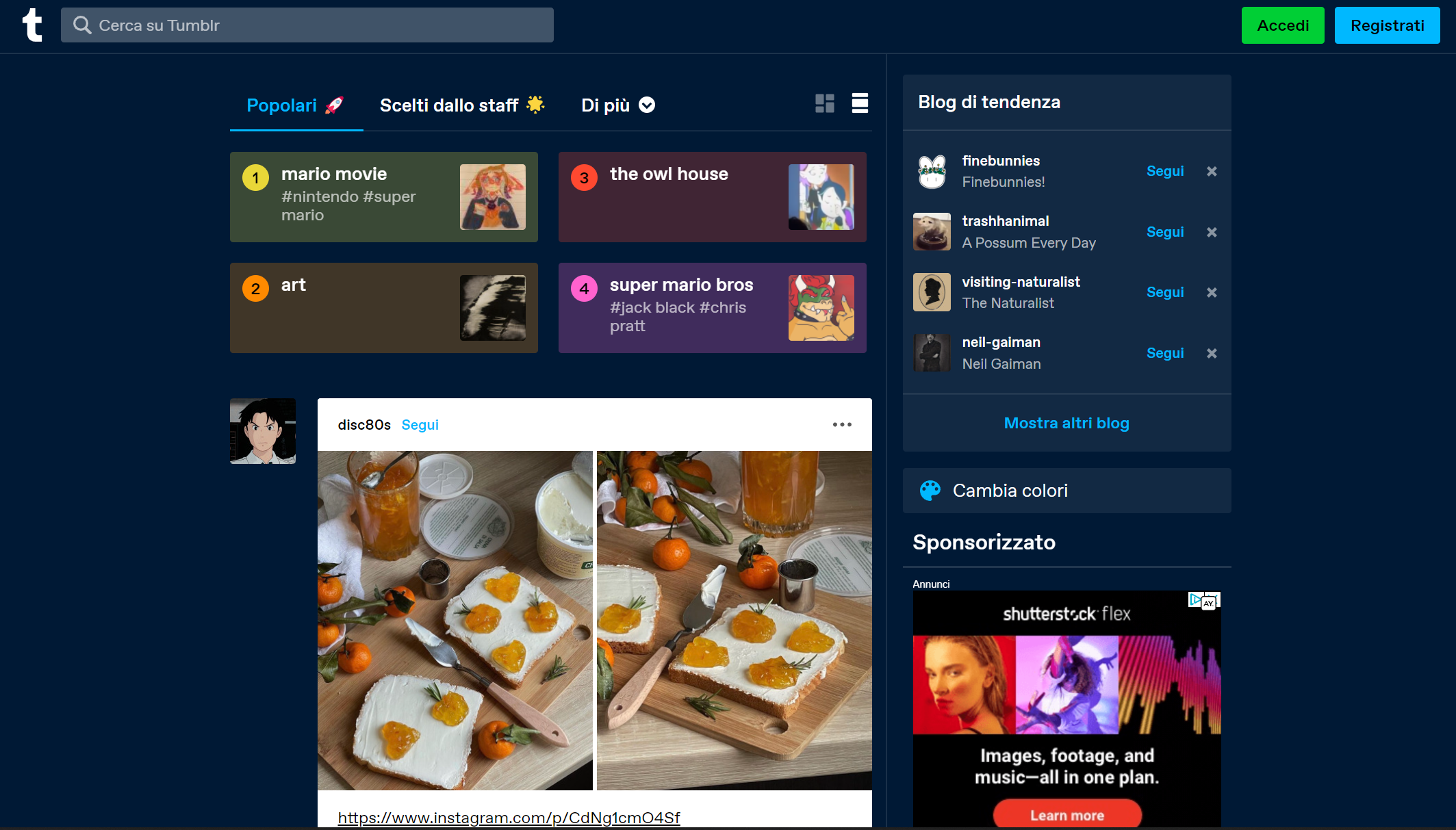 Creare contenuti su Tumblr Creare contenuti su Tumblr