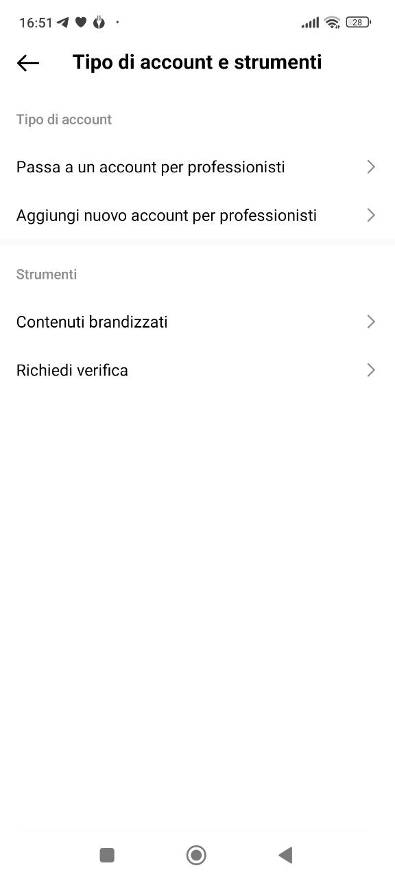 Richiedi verifica su Instagram