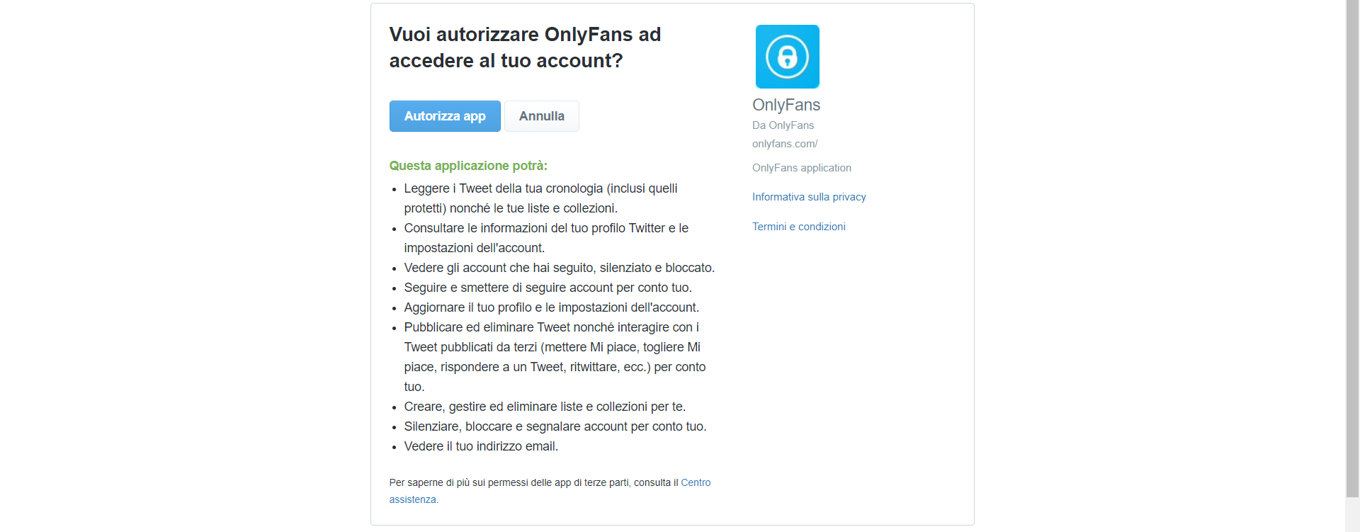 Creare un account OnlyFans con Twitter