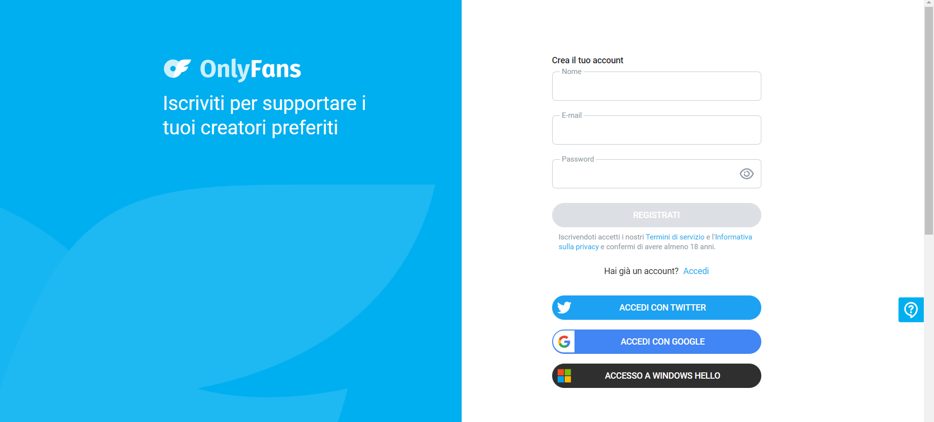 Iscriversi a OnlyFans con l'email Iscriversi a OnlyFans con l'email