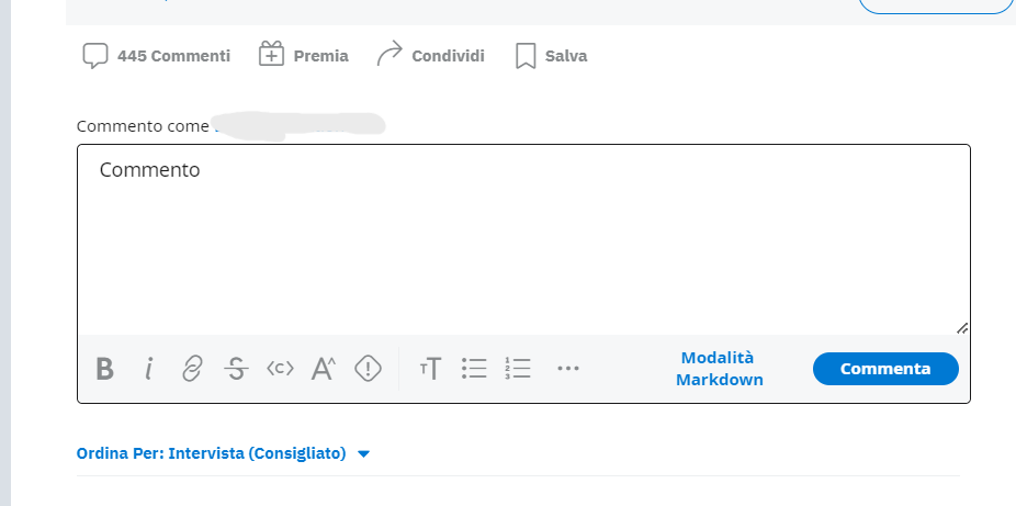  interagire con i post da desktop
