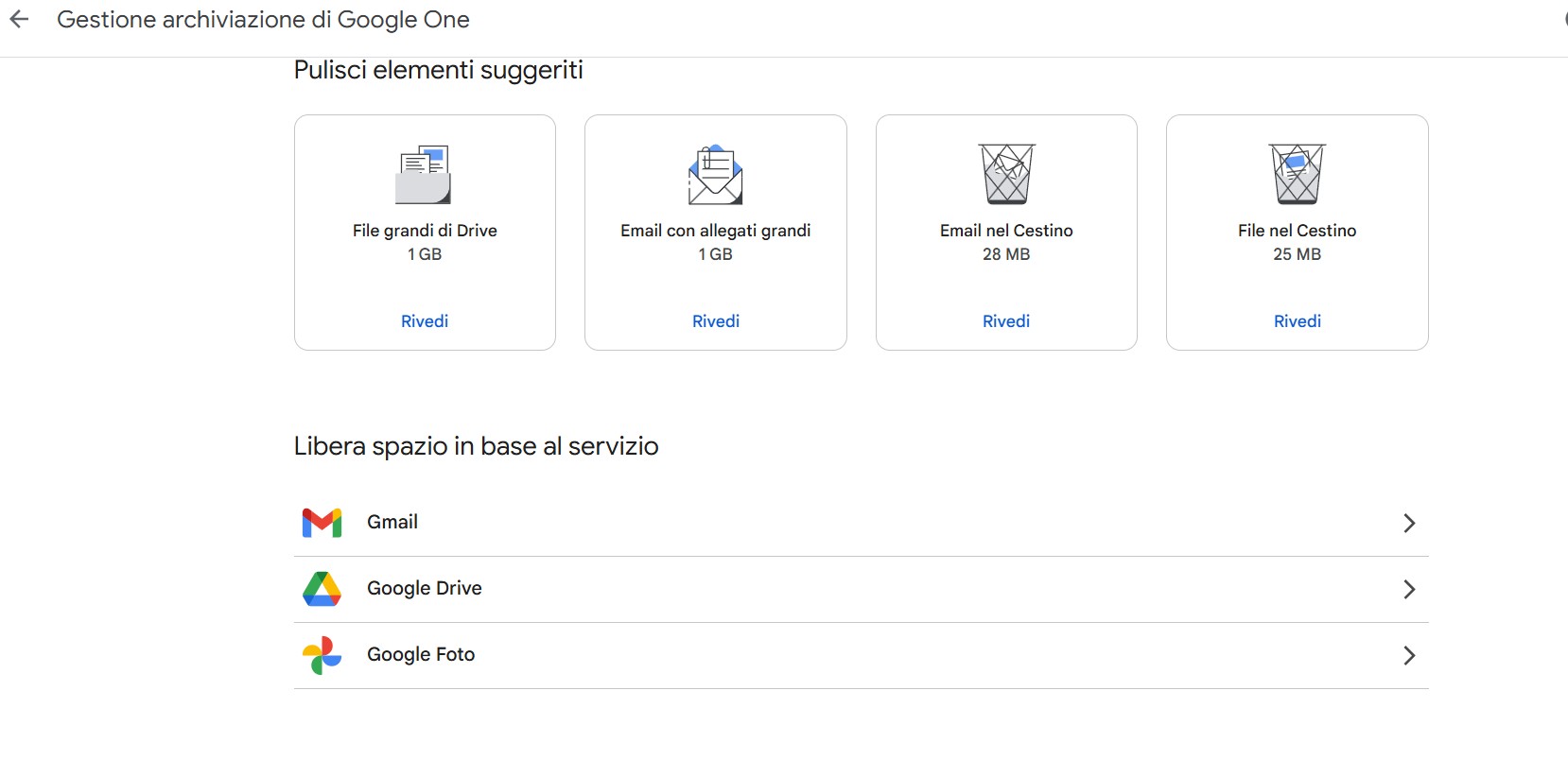 Liberare spazio su gmail da desktop