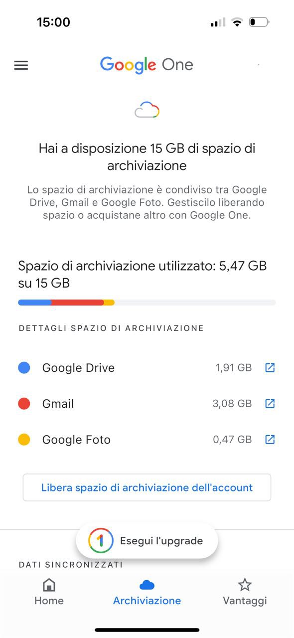 Liberare spazio gmail da google one