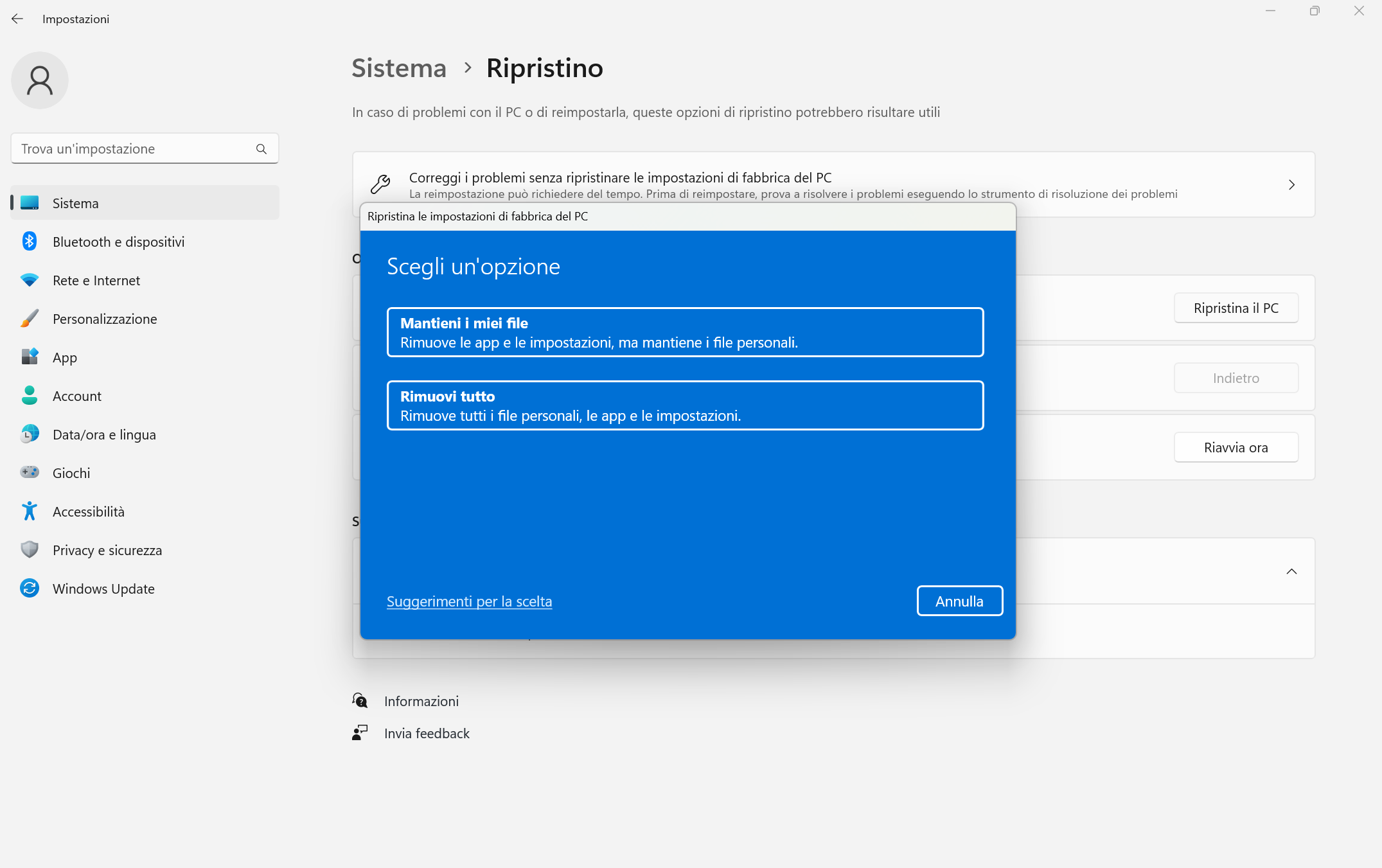  conservare i file personali