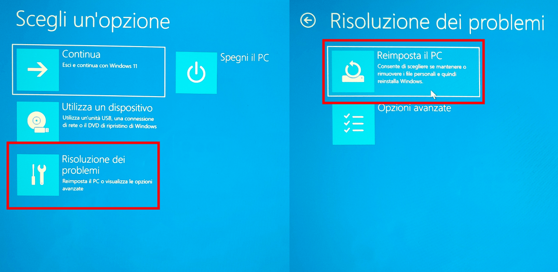 Formattare Windows dal menu di avvio Formattare Windows dal menu di avvio
