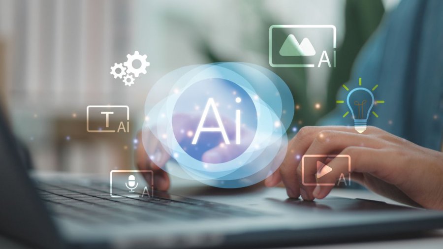 persona crea immagini con intelligenza artificiale da pc