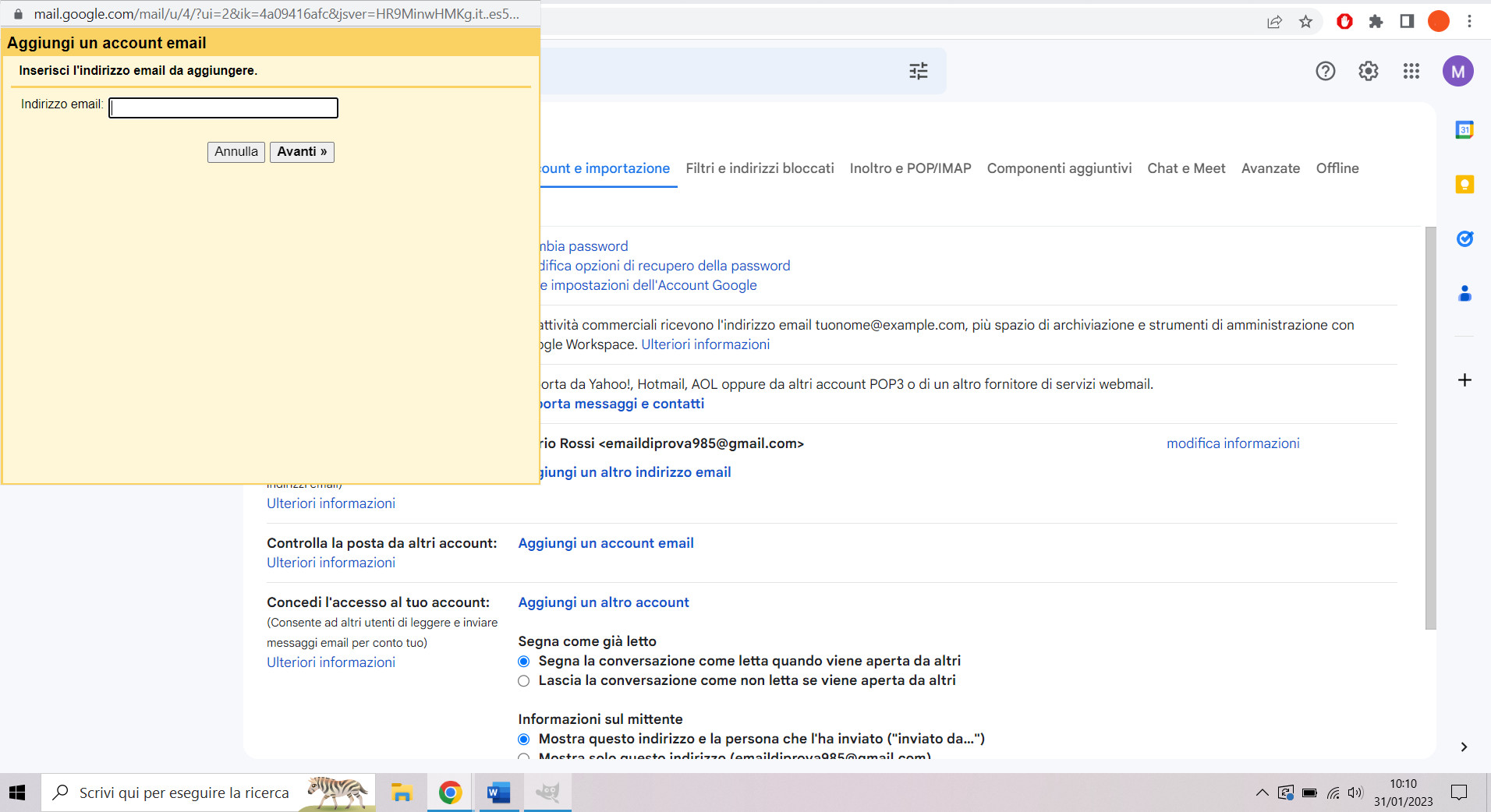 Account di posta esterni su Gmail Account di posta esterni su Gmail
