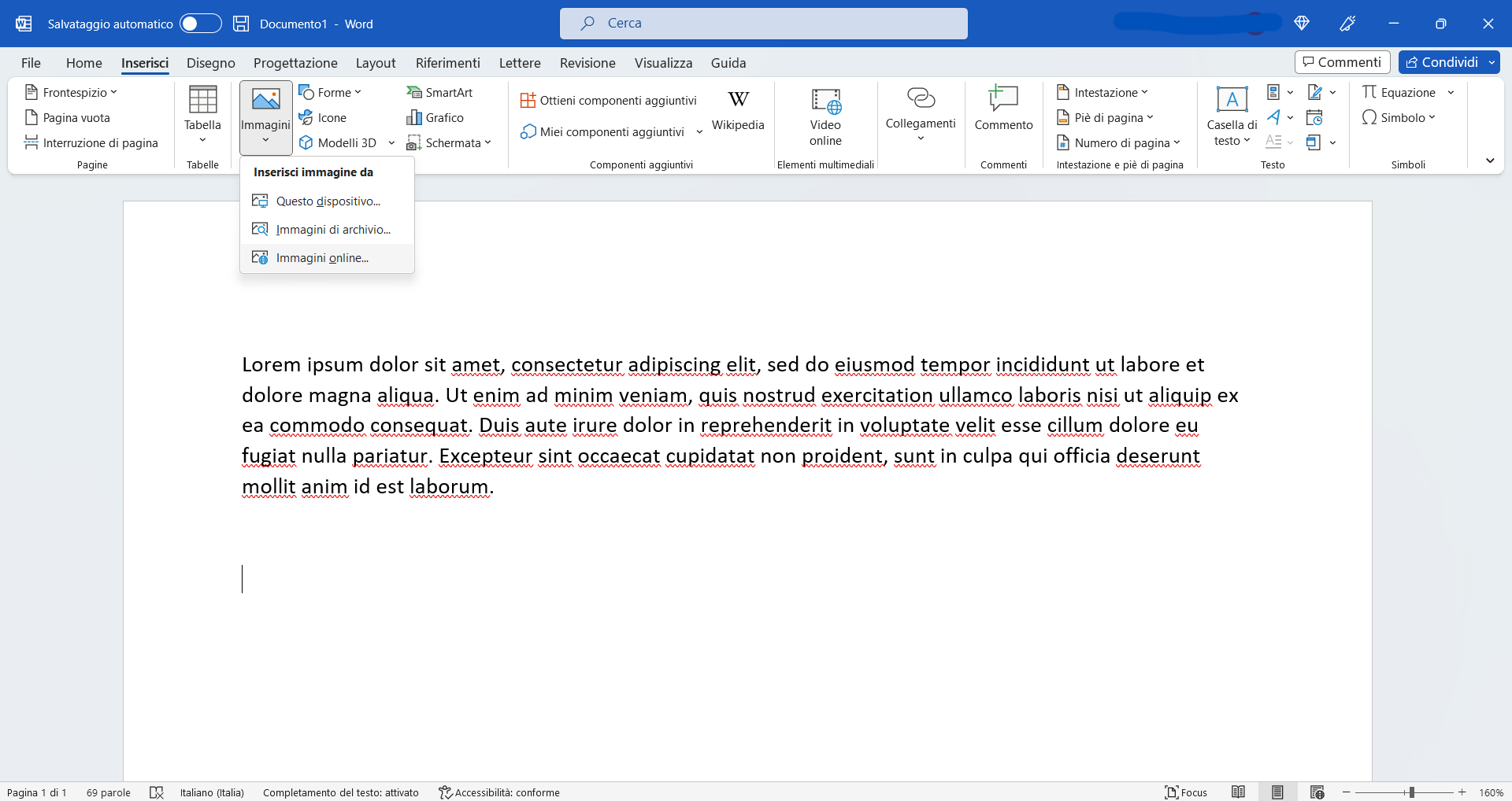 Inserire un’immagine su Word Inserire un’immagine su Word