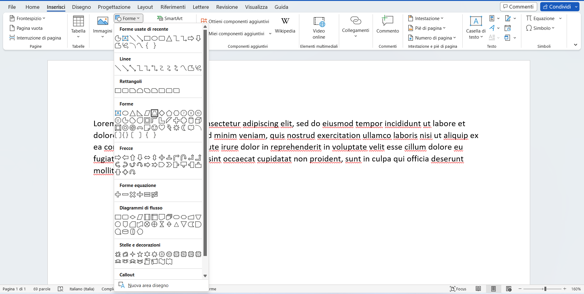 Inserire forme su Word Inserire forme su Word