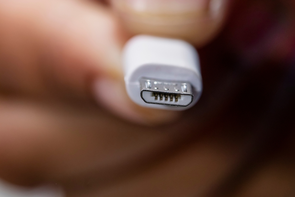 Closeup cavo di ricarica Closeup cavo di ricarica