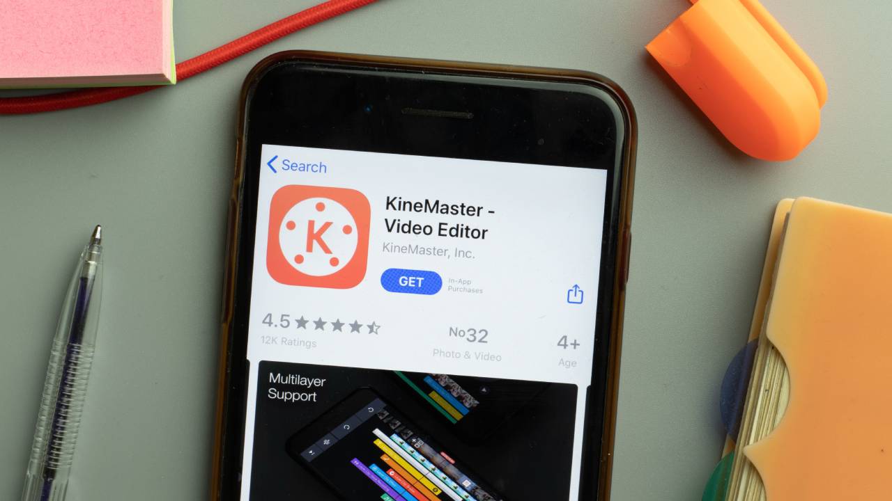 Smartphon con app KineMaster