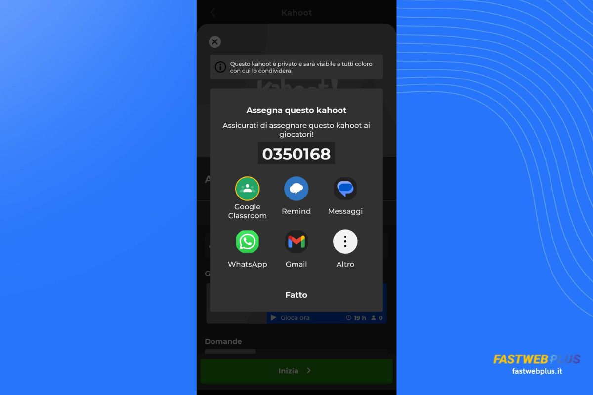 Sito Kahoot! su smartphone