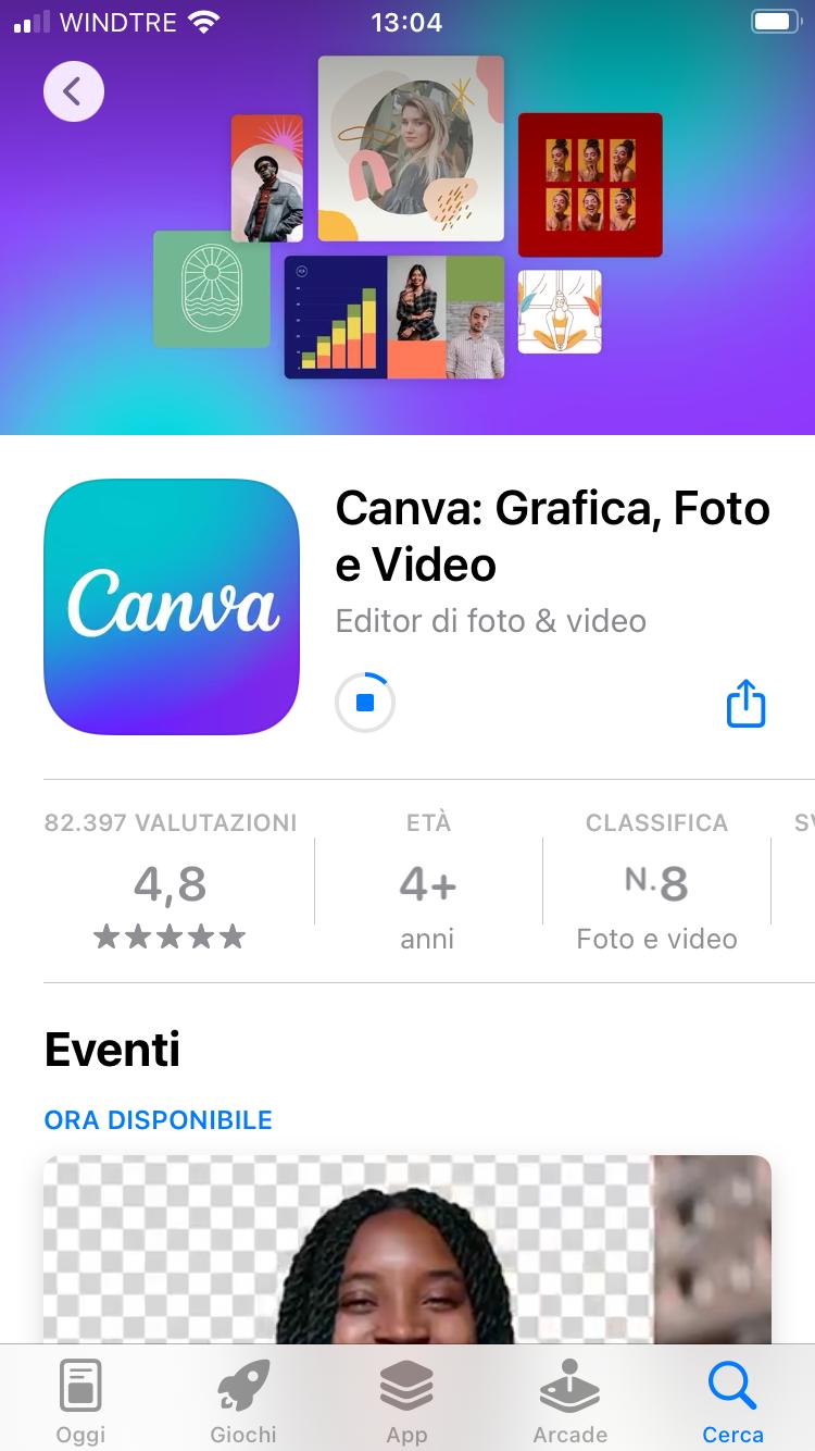 App canva su app store App canva su app store