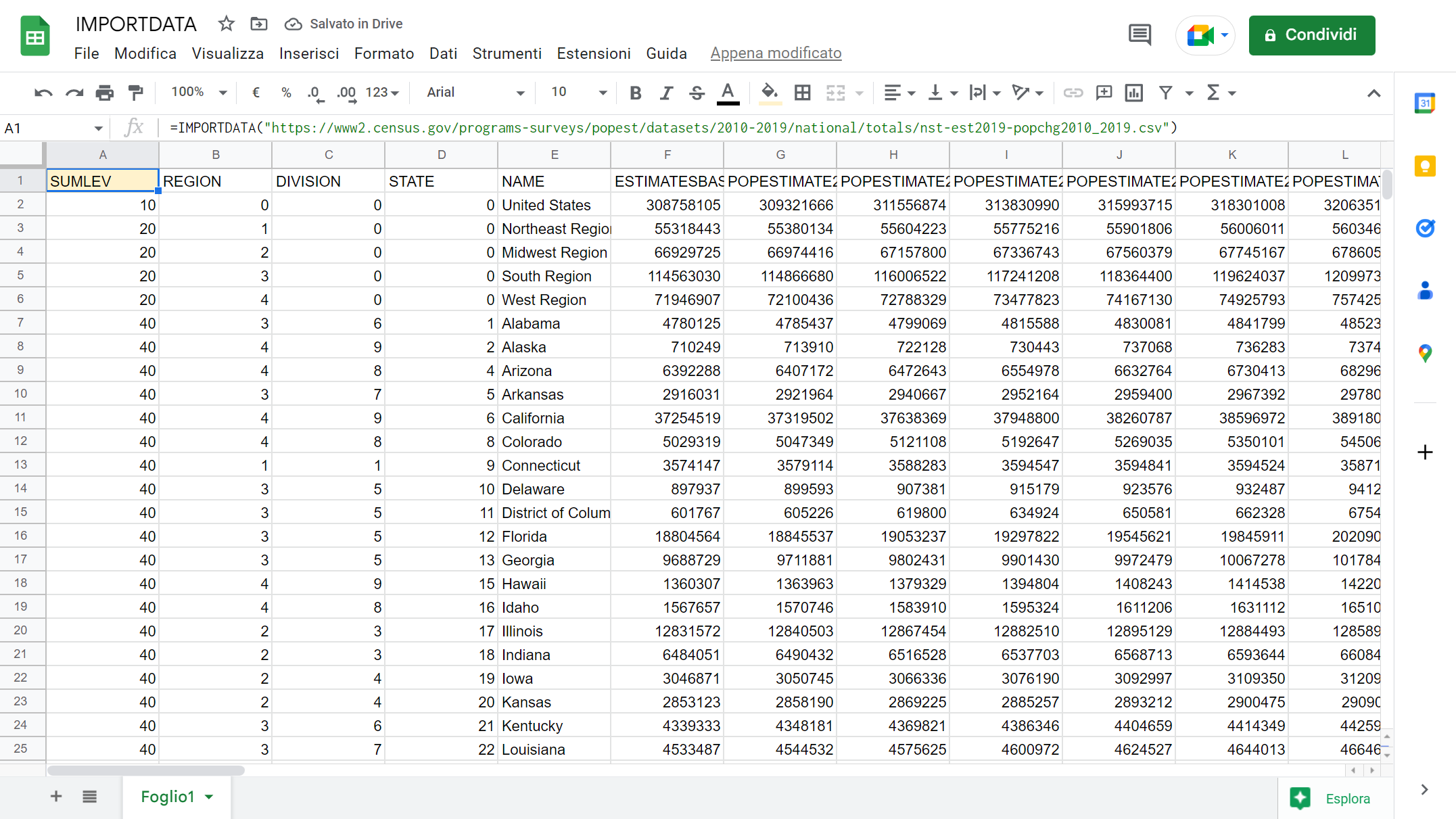 Fogli Google: come utilizzare la funzione IMPORTDATA Fogli Google: come utilizzare la funzione IMPORTDATA