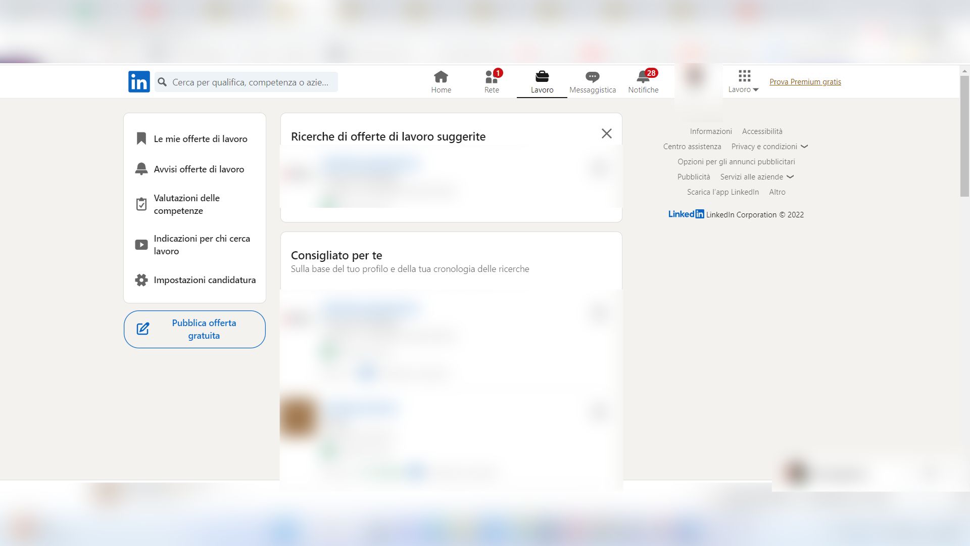 LinkedIn, invio candidatura