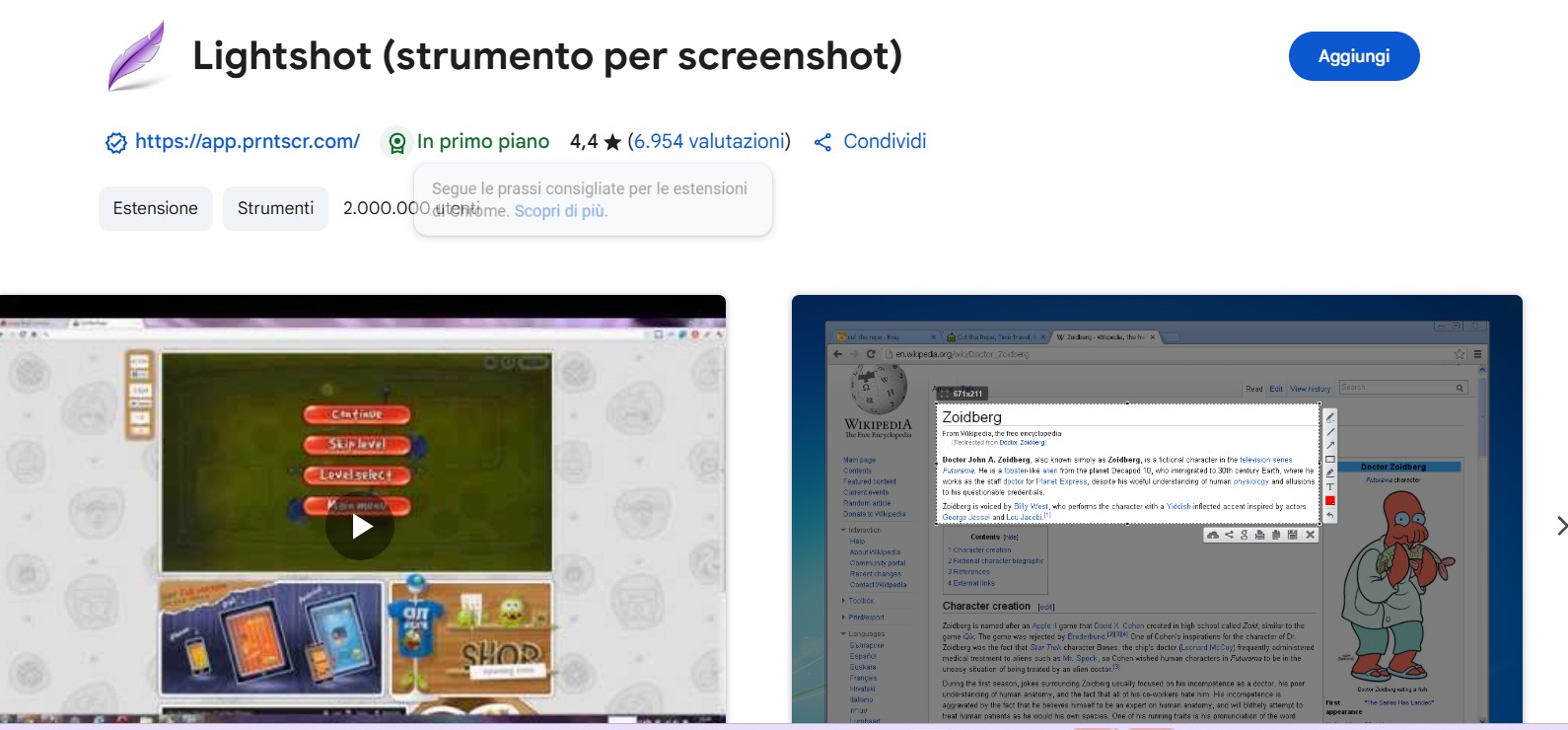Lightshot estensione Lightshot estensione