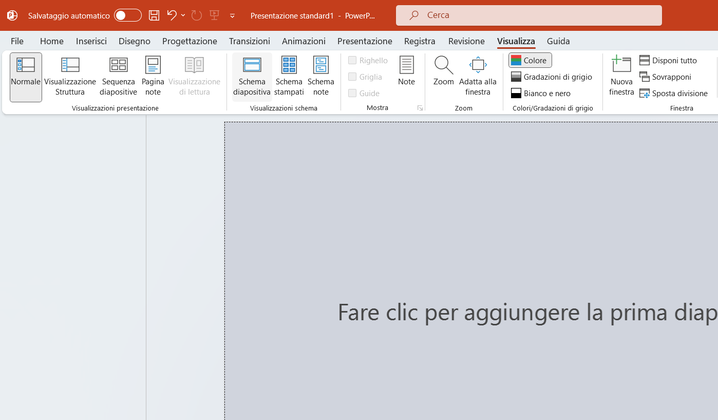 Come creare uno schema diapositiva