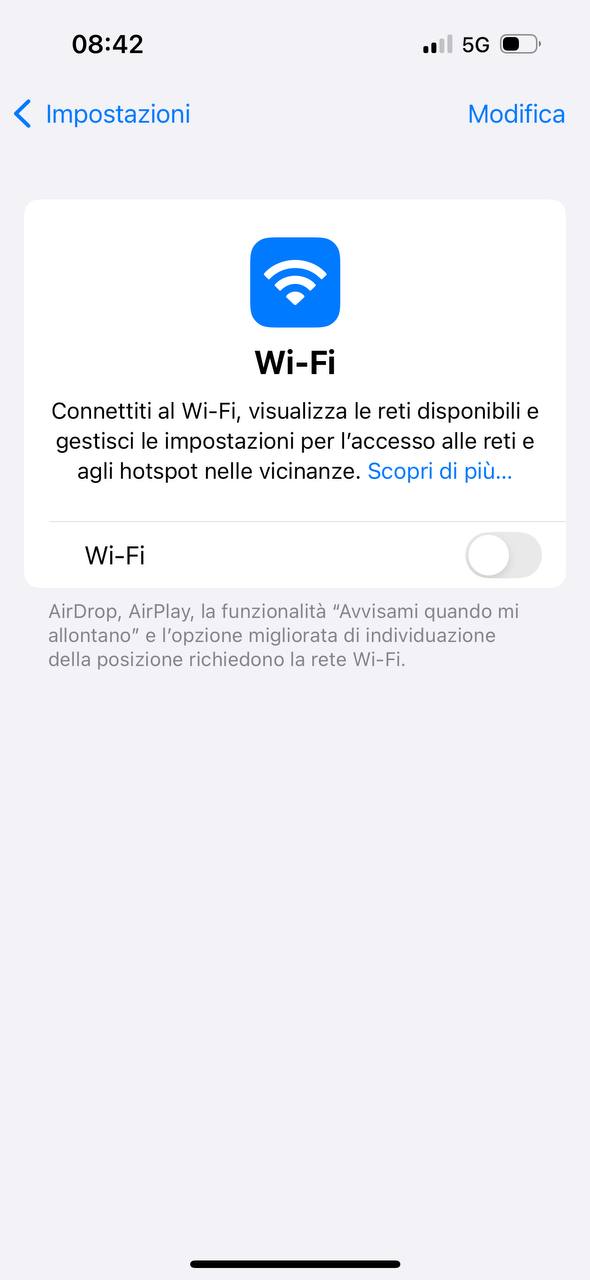 Wi-fi su iPhone Wi-fi su iPhone