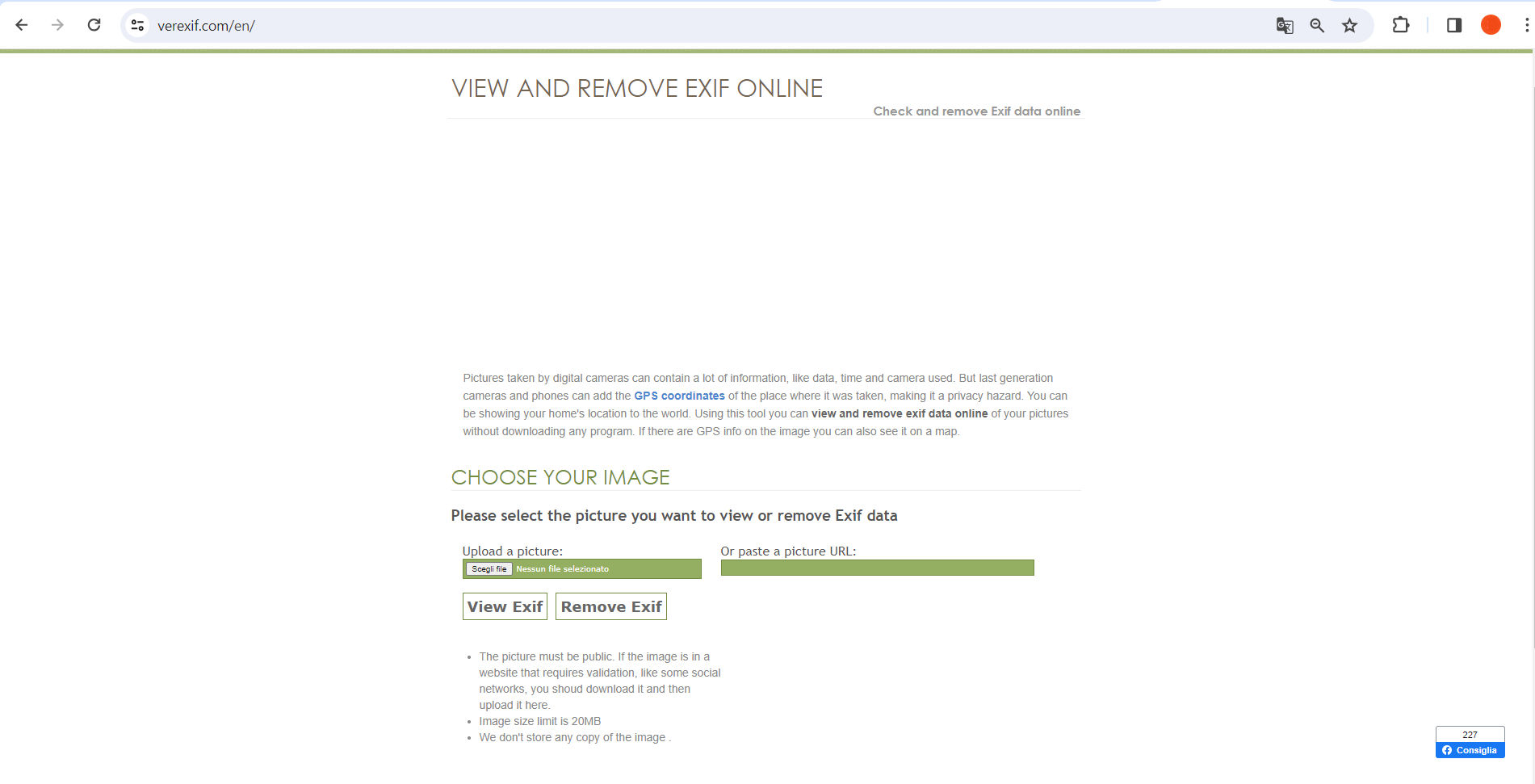 Nascondere i metadati Nascondere i metadati