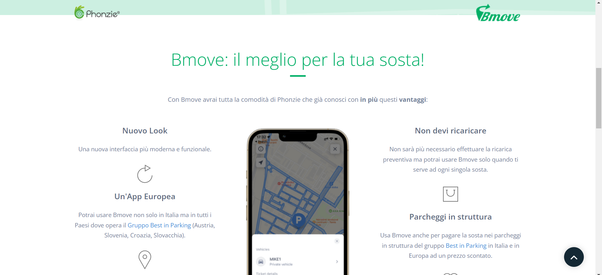 Bmove per parcheggiare