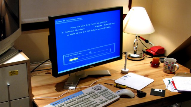Formattazione di un PC Windows in corso